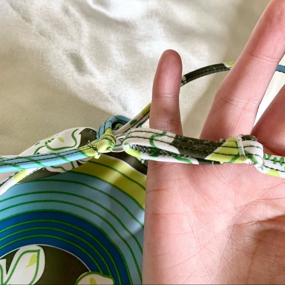 Y2K Groovy Lime Green and Blue Swim Top - Picture 7 of 12